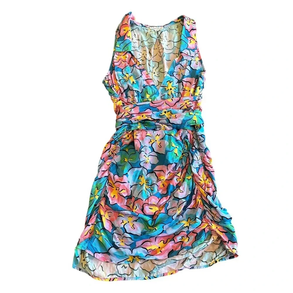 For Love And Lemons | Floral Wrap Mini Dress | S - Picture 2 of 12